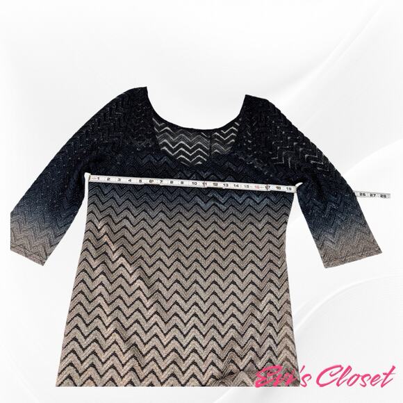 NW Night Way Vintage Sparkling Sequins Chevron Midi Dress Low Back Lining Sz 14W - Picture 9 of 13